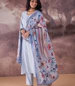 Women Floral Regular Thread Work Kurta with Trousers & With Dupatta