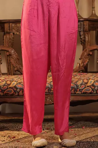 Women Ombre Dyed Regular Thread Work Kurta with Trousers & With Dupatta