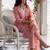 Women Floral Printed Regular Thread Work Linen Kurta with Trousers & With Dupatta