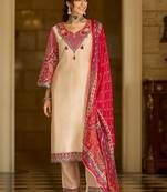Women Ethnic Motifs Embroidered Regular Thread Work Kurta with Trousers & With Dupatta