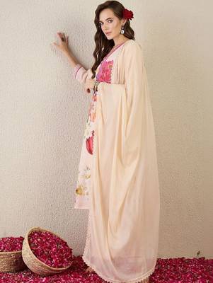 Women Floral Printed Regular Linen Kurta with Trousers & With Dupatta 6