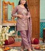 Women Ethnic Motifs Regular Kurta with Trousers & With Dupatta