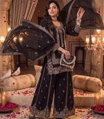 Women Ethnic Motifs Embroidered Regular Thread Work Kurta with Palazzos & With Dupatta