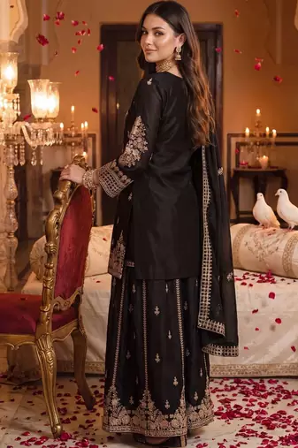 Women Ethnic Motifs Embroidered Regular Thread Work Kurta with Palazzos & With Dupatta