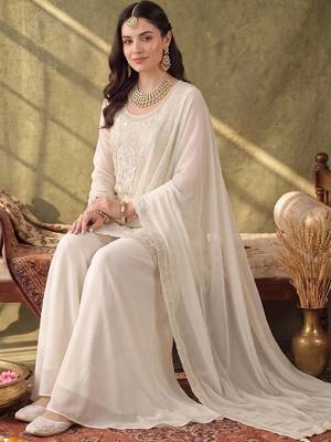 Women Ethnic Motifs Embroidered Regular Sequinned Kurta with Palazzos & With Dupatta 5