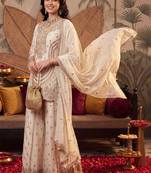 Women Ethnic Motifs Embroidered Regular Kurta with Palazzos & With Dupatta