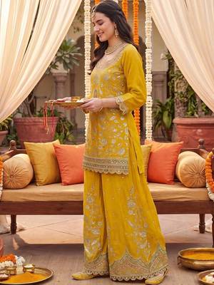 Women Ethnic Motifs Embroidered Regular Kurta with Sharara & With Dupatta 3