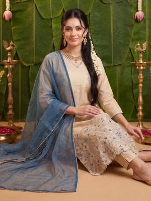 Women Ethnic Motifs Embroidered Regular Thread Work Kurta with Trousers & With Dupatta 5