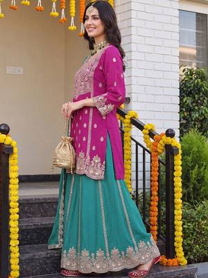 Women Ethnic Motifs Embroidered Regular Kurta with Sharara & With Dupatta 3