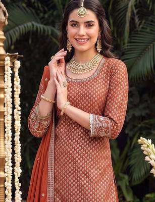Women Ethnic Motifs Printed Regular Kurta with Sharara & With Dupatta 2