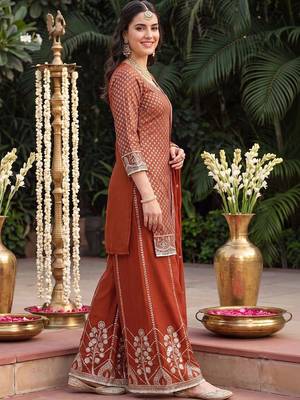 Women Ethnic Motifs Printed Regular Kurta with Sharara & With Dupatta 3