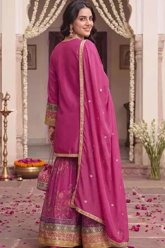 Women Ethnic Motifs Embroidered Regular Kurta with Sharara & With Dupatta
