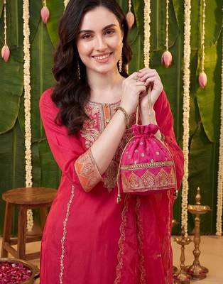 Women Ethnic Motifs Embroidered Regular Thread Work Kurta with Trousers & With Dupatta 2
