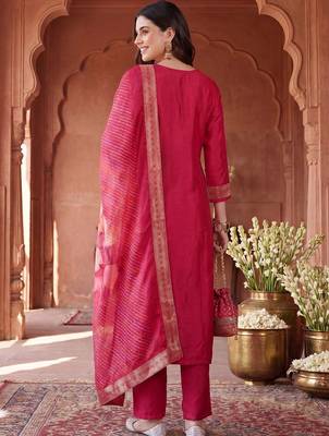 Women Ethnic Motifs Embroidered Regular Kurta with Trousers & With Dupatta 4
