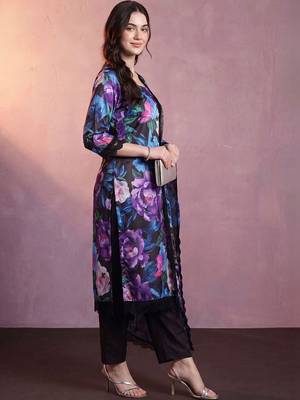 Women Floral Printed Regular Kurta with Trousers & With Dupatta 2