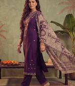 Women Ethnic Motifs Embroidered Regular Thread Work Kurta with Trousers & With Dupatta