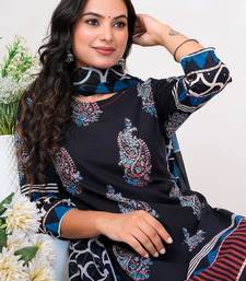 Women Paisley Printed Regular Sequinned Pure Cotton Kurta with Trousers & With Dupatta
