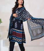 Women Paisley Printed Regular Sequinned Pure Cotton Kurta with Trousers & With Dupatta
