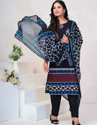 Women Paisley Printed Regular Sequinned Pure Cotton Kurta with Trousers & With Dupatta 7