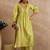 Women Ethnic Motifs Embroidered Regular Thread Work Liva Kurta with Trousers