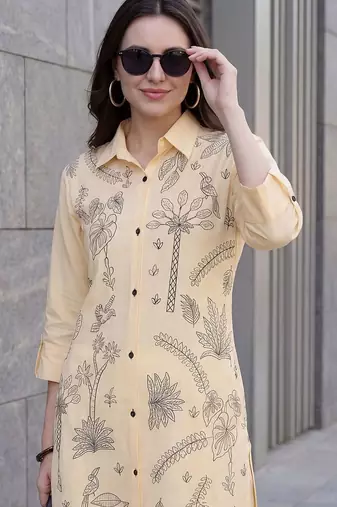 Women Floral Printed Regular Pure Cotton Kurta with Trousers