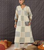 Women Printed Regular Pure Cotton Kurta with Trousers