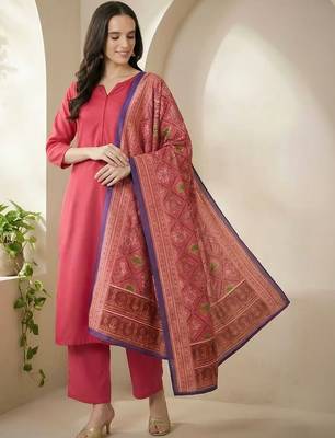 Women Ethnic Motifs Regular Kurta with Trousers & With Dupatta 3
