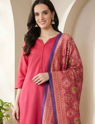 Women Ethnic Motifs Regular Kurta with Trousers & With Dupatta 5