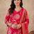 Women Floral Printed Regular Chanderi Silk Kurta with Trousers & With Dupatta