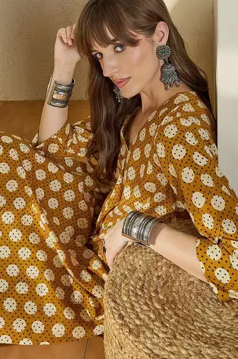 Women Printed Regular Pure Cotton Kurta with Trousers