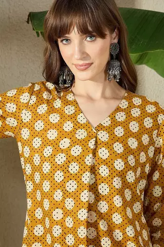 Women Printed Regular Pure Cotton Kurta with Trousers