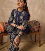 Women Ethnic Motifs Printed Regular Pure Cotton Kurta with Trousers