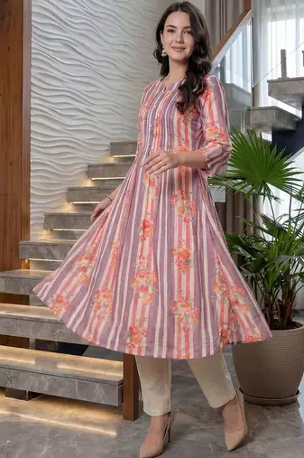 Women Printed Regular Pure Cotton Kurta with Trousers