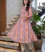 Women Printed Regular Pure Cotton Kurta with Trousers