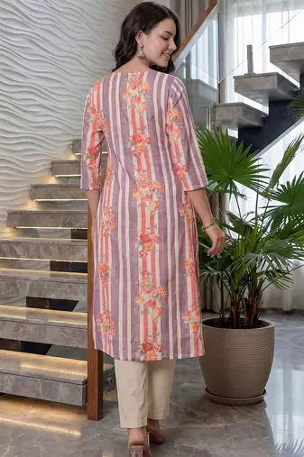 Women Printed Regular Pure Cotton Kurta with Trousers