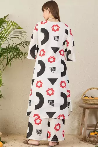 Women Printed Regular Pure Cotton Kurta with Palazzos