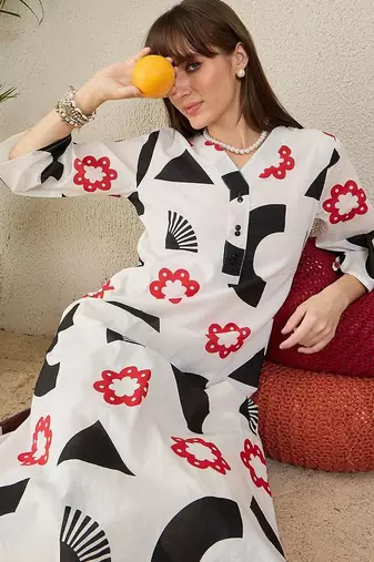 Women Printed Regular Pure Cotton Kurta with Palazzos