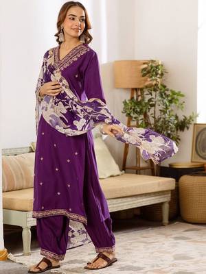 Women Ethnic Motifs Embroidered Regular Thread Work Kurta With Salwar & Dupatta 6