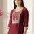 Women Ethnic Motifs Embroidered Regular Thread Work Liva Kurta with Trousers