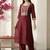 Women Ethnic Motifs Embroidered Regular Thread Work Liva Kurta with Trousers
