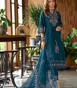 Women Floral Embroidered Regular Thread Work Kurta with Trousers & With Dupatta