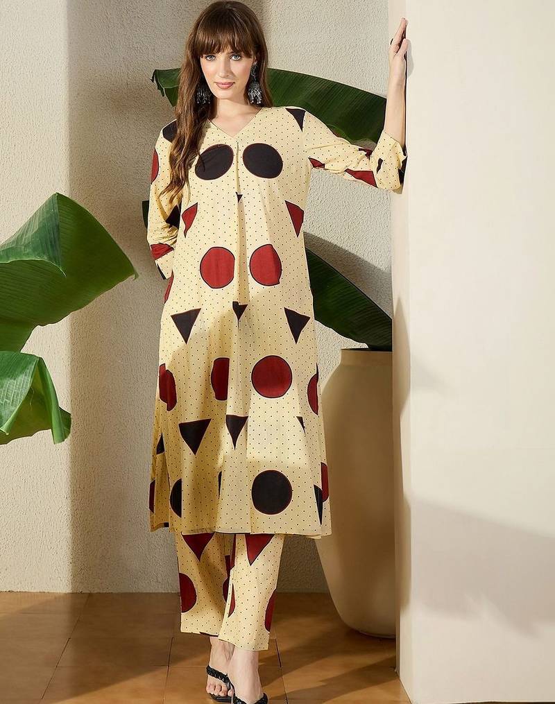 Women Printed Regular Pure Cotton Kurta with Trousers