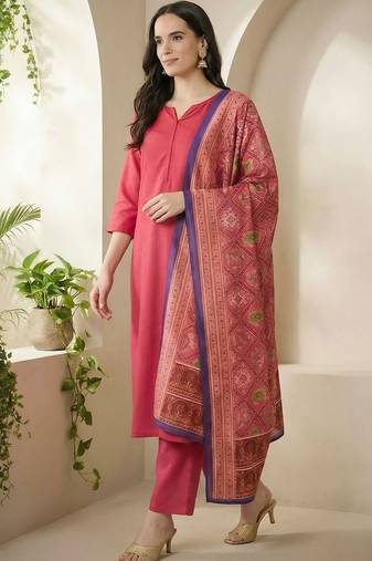 Women Ethnic Motifs Regular Kurta with Palazzos & With Dupatta