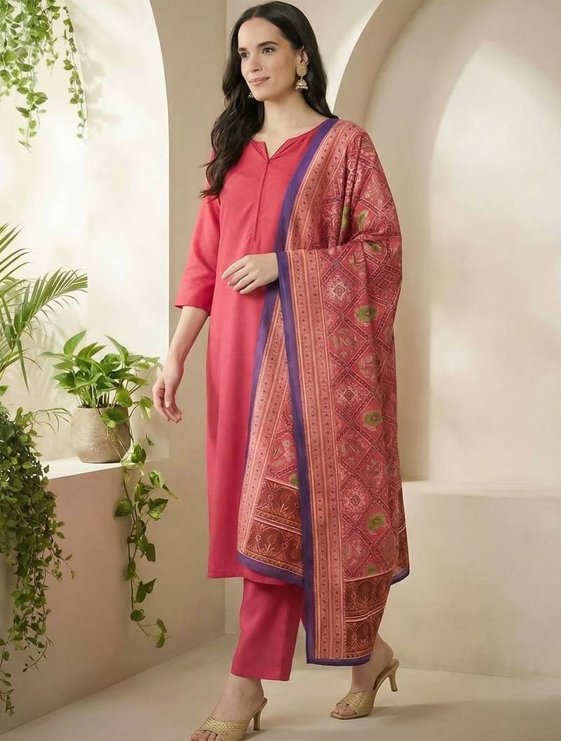 Women Ethnic Motifs Regular Kurta with Palazzos & With Dupatta