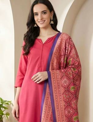 Women Ethnic Motifs Regular Kurta with Palazzos & With Dupatta 5