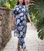 Women Floral Printed Regular Kurta with Trousers
