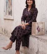 Women Ethnic Motifs Printed Regular Pure Cotton Kurta with Trousers