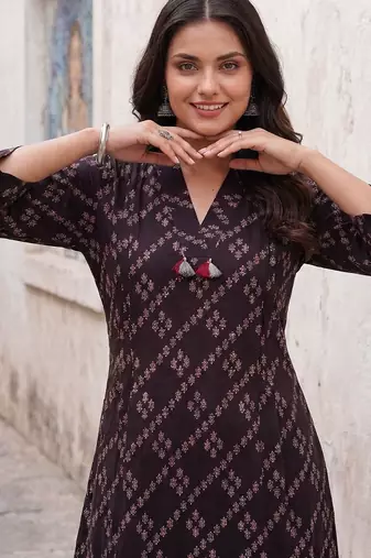 Women Ethnic Motifs Printed Regular Pure Cotton Kurta with Trousers