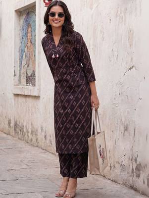 Women Ethnic Motifs Printed Regular Pure Cotton Kurta with Trousers 3