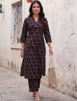 Women Ethnic Motifs Printed Regular Pure Cotton Kurta with Trousers 5